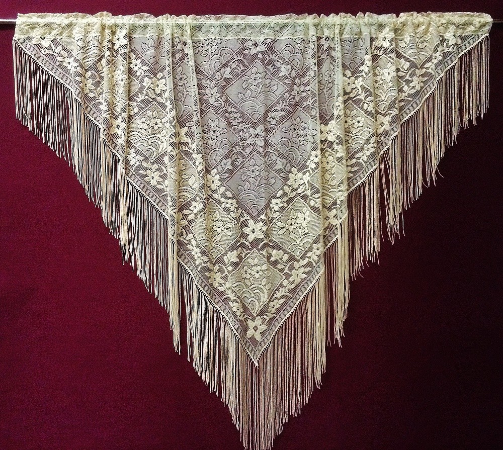 Lace Fringe Window Valance 56″ x 36″ Antique Gold Livingroom Bedroom
