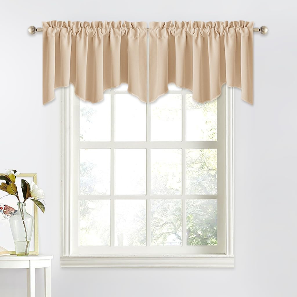 Window Valances for Sliding Door – Blackout 52 Inches by 18 Inches Rod Pocket Di