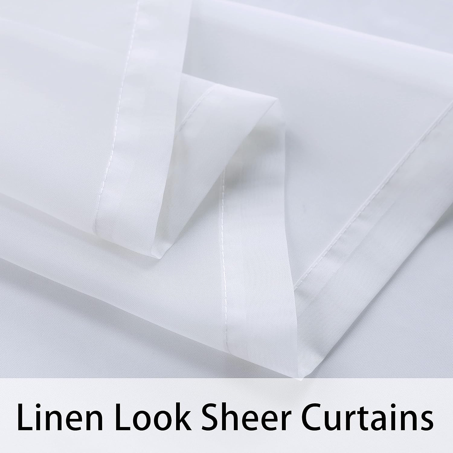 Waterproof White Sheer Curtains for Patio – 2 Panels, 100×120 Inch