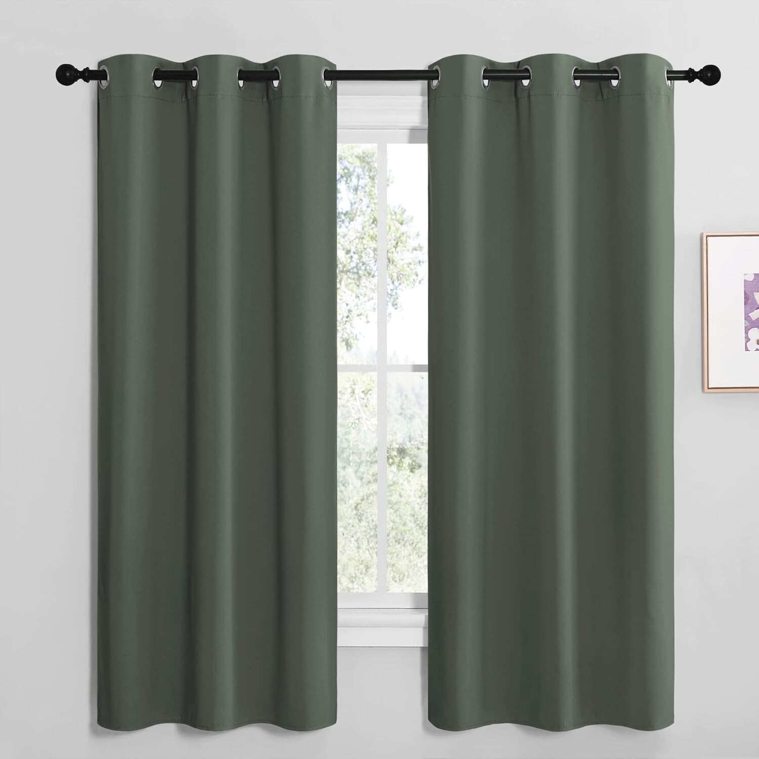 2 PCS Dark Mallard 68″L x 42″W Privacy Protection Darkening Curtains For Bedroom
