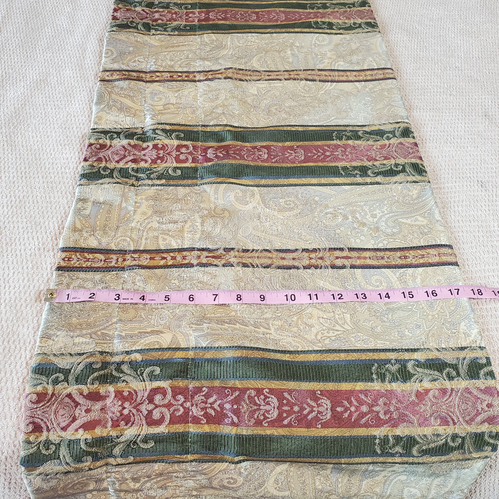 Croscill Vtg Striped valance 18×86 Cotton Blend Gold, Pink, Green, Beige EUC