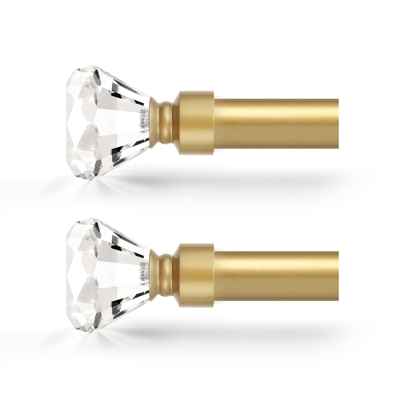Orger Diamond Curtain Rods for Windows 30 to 68 Inches, Gold Curtain Rods wit…