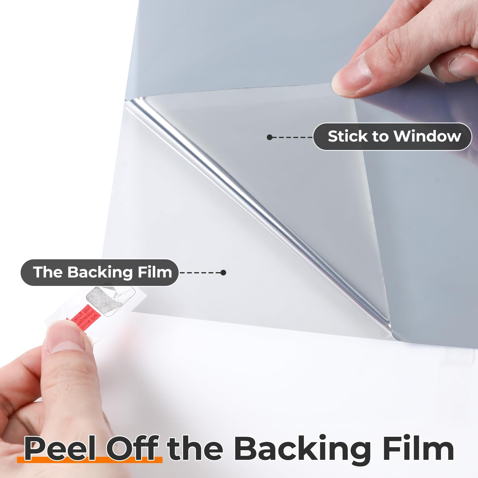 One-Way Window Privacy Tinting Film Sun Blocking Reflective Static Cling, 17×78″