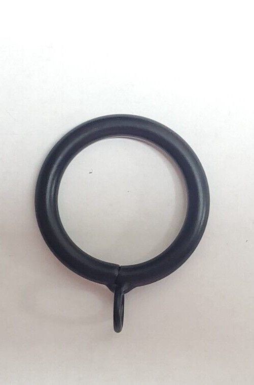 1-1/2″ BLACK IRON drapery curtain drape rings with eyelet – PACK of 3 Rings