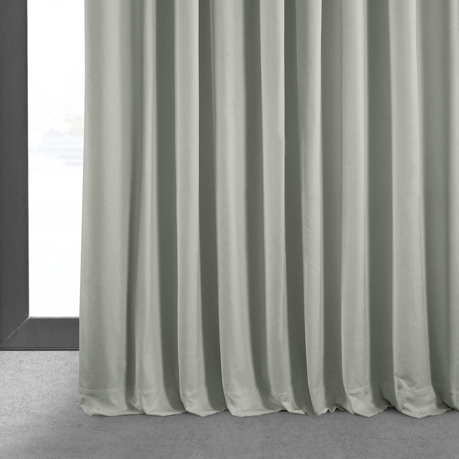 108″ Signature Velvet Thermal Blackout Curtain Panel – Reflection Grey