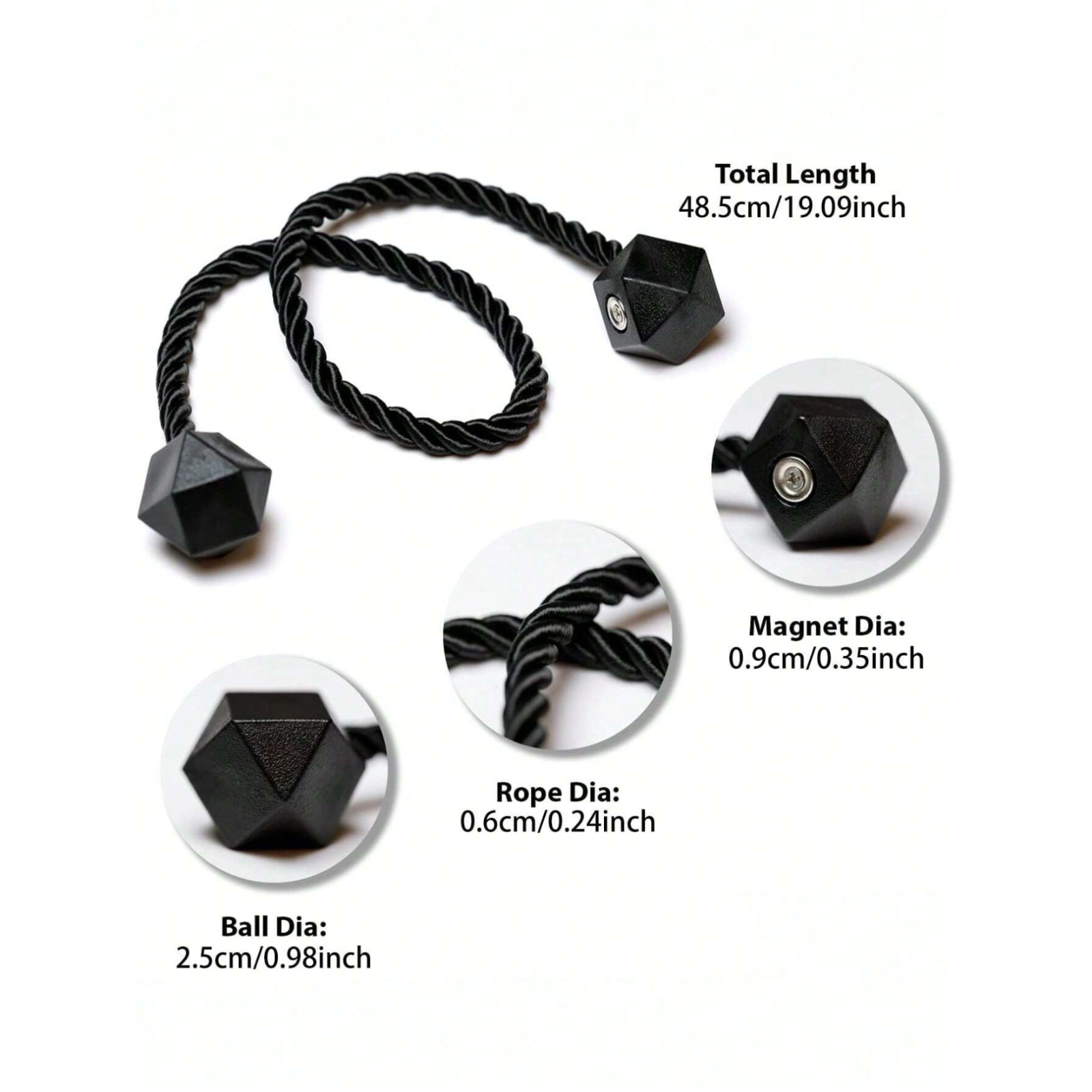2X Magnetic Curtain Tiebacks Tie Backs Buckle Clips Weave Rope Holdbacks NEW