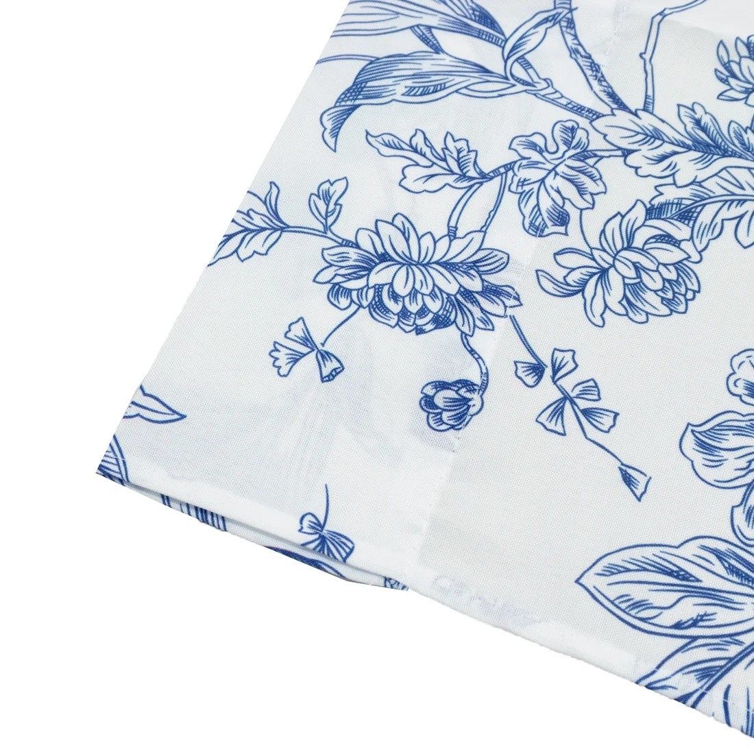 White Blue 5ft x 10ft French Toile Polyester Backdrop Curtain with Rod Pockets