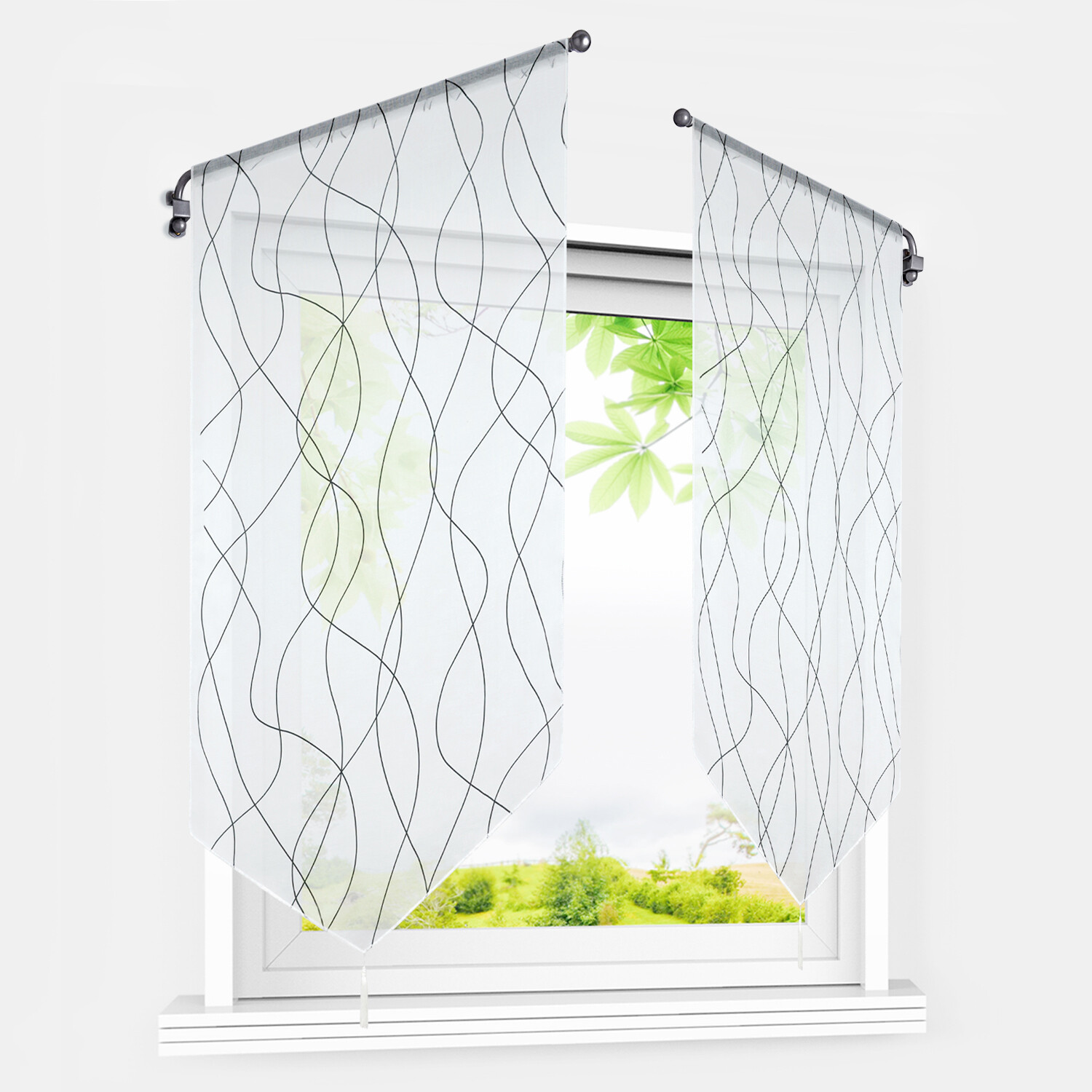 1 piece panel curtain wave bistro curtain with drawstring curtain kitchen short gates