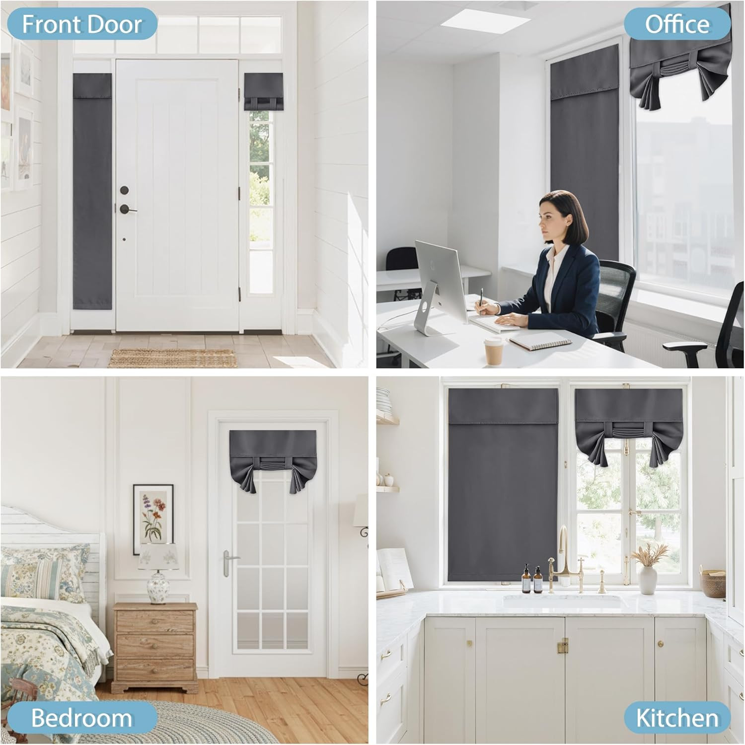 Blackout French Door Curtain – Privacy Thermal Insulated Window Shades for Patio