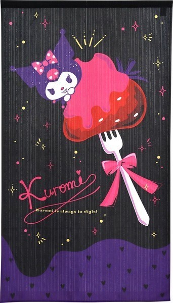 MADE in JAPAN Sanrio Kuromi Kawaii Doorway Curtain Tapestry Room Decor Black