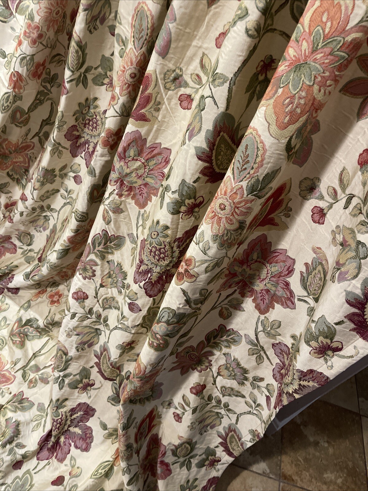 JC Penney Jacobean Pole Top Curtains Drapes Panel Pair 82×42″ Pair