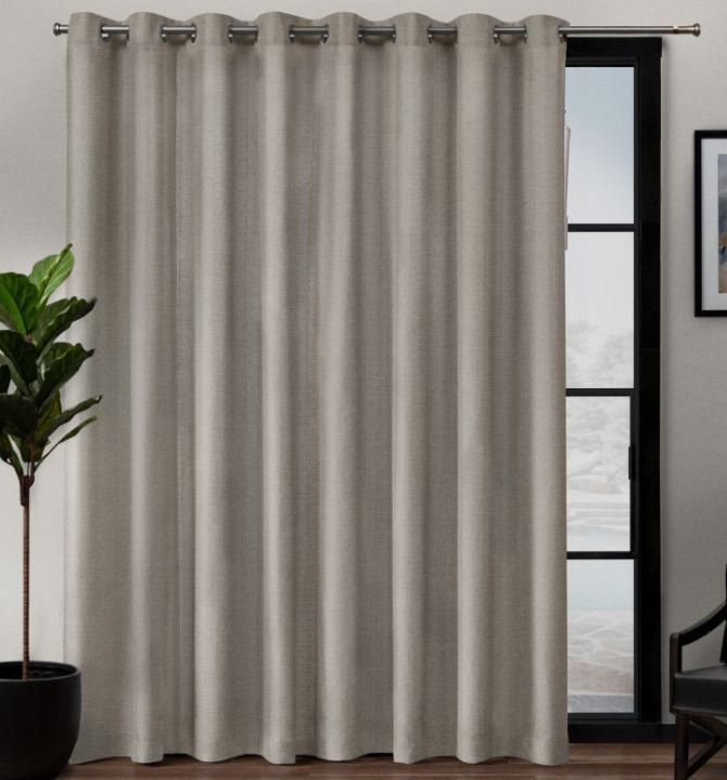 Loha Patio Grommet Top Single Curtain Panel Exclusive Home Beige 108″ x 84″