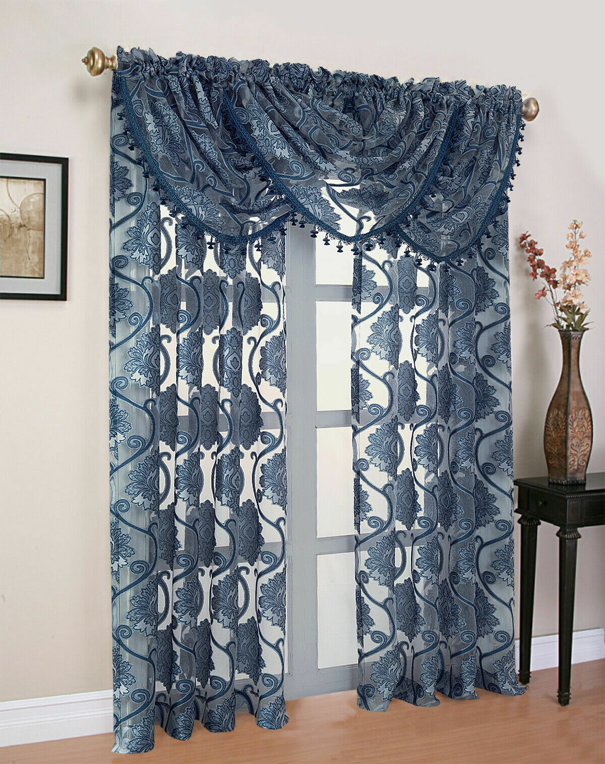 Milawi Organza Sheer Voile Window Curtain Treatments – Assorted Colors & Sizes
