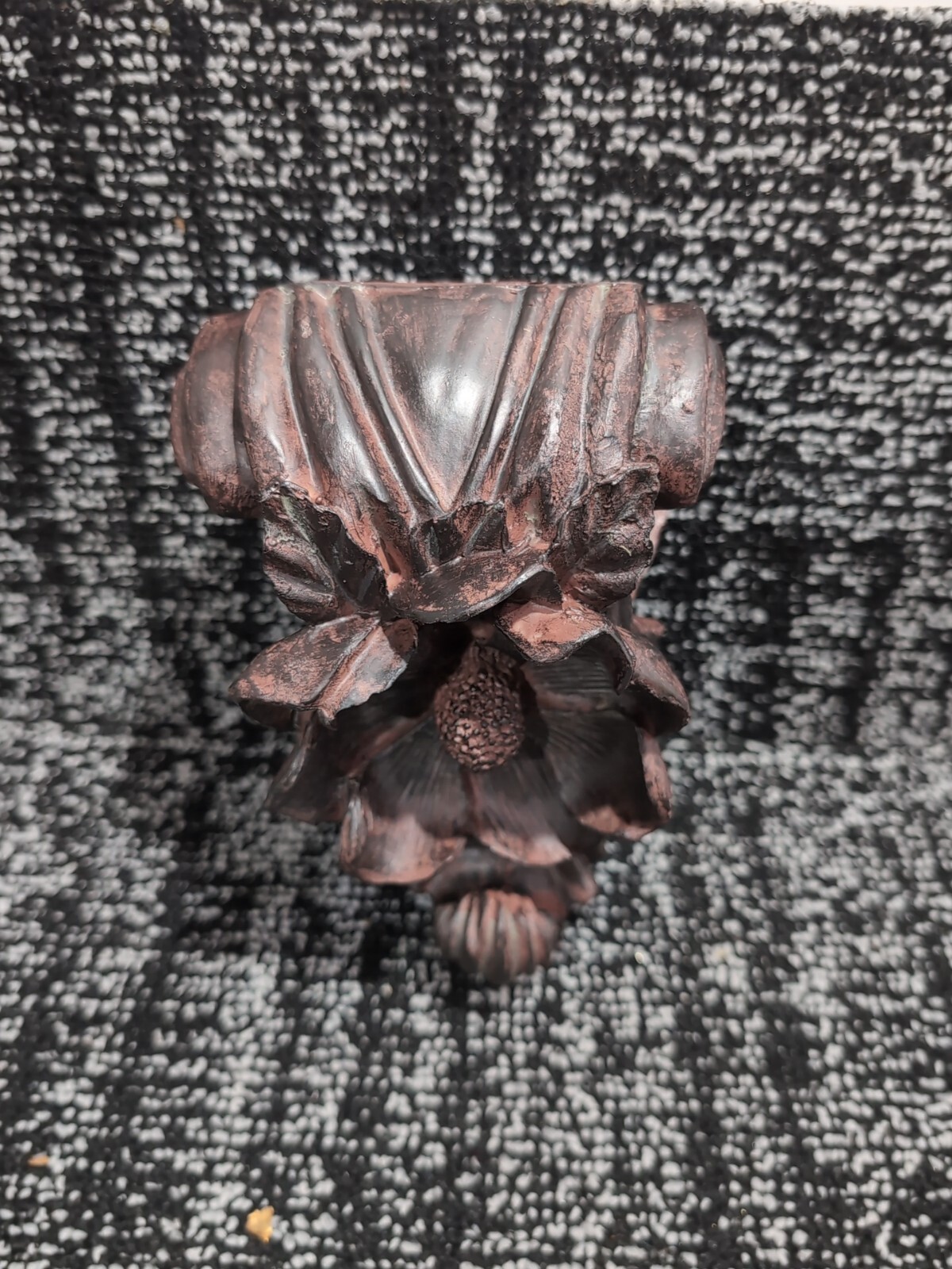 Drapery Curtain Rod Holder Wall Sconce Golden Magnolia Flower Swag Holder Nos