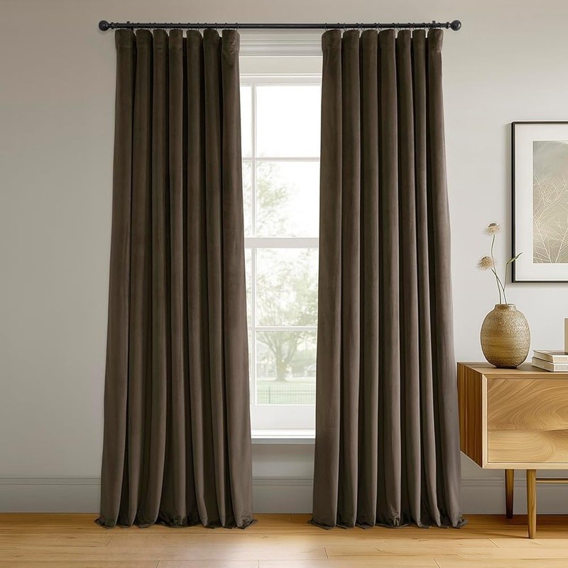 Plush Blackout Velvet Curtain Panel Lined Easy Hang 3 Ways Durable Drapery New