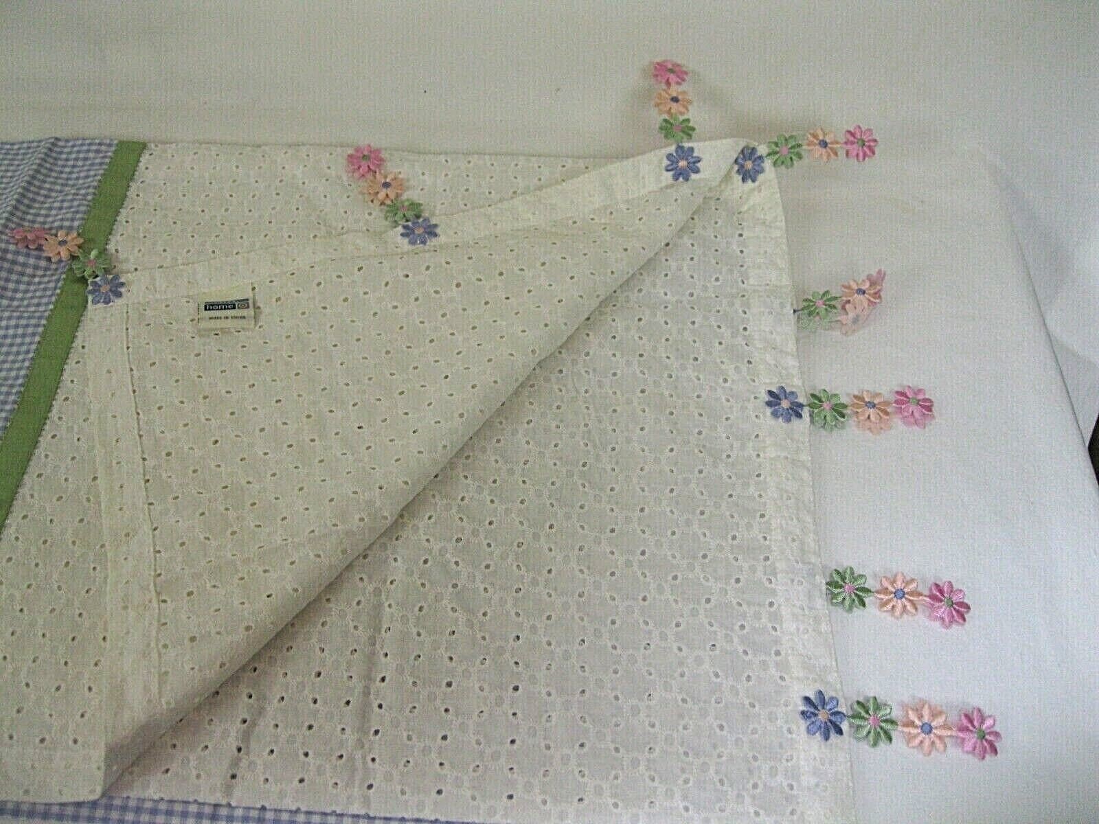 3=Purple /White Gingham embroidery tabs Panels 54″ x 82″