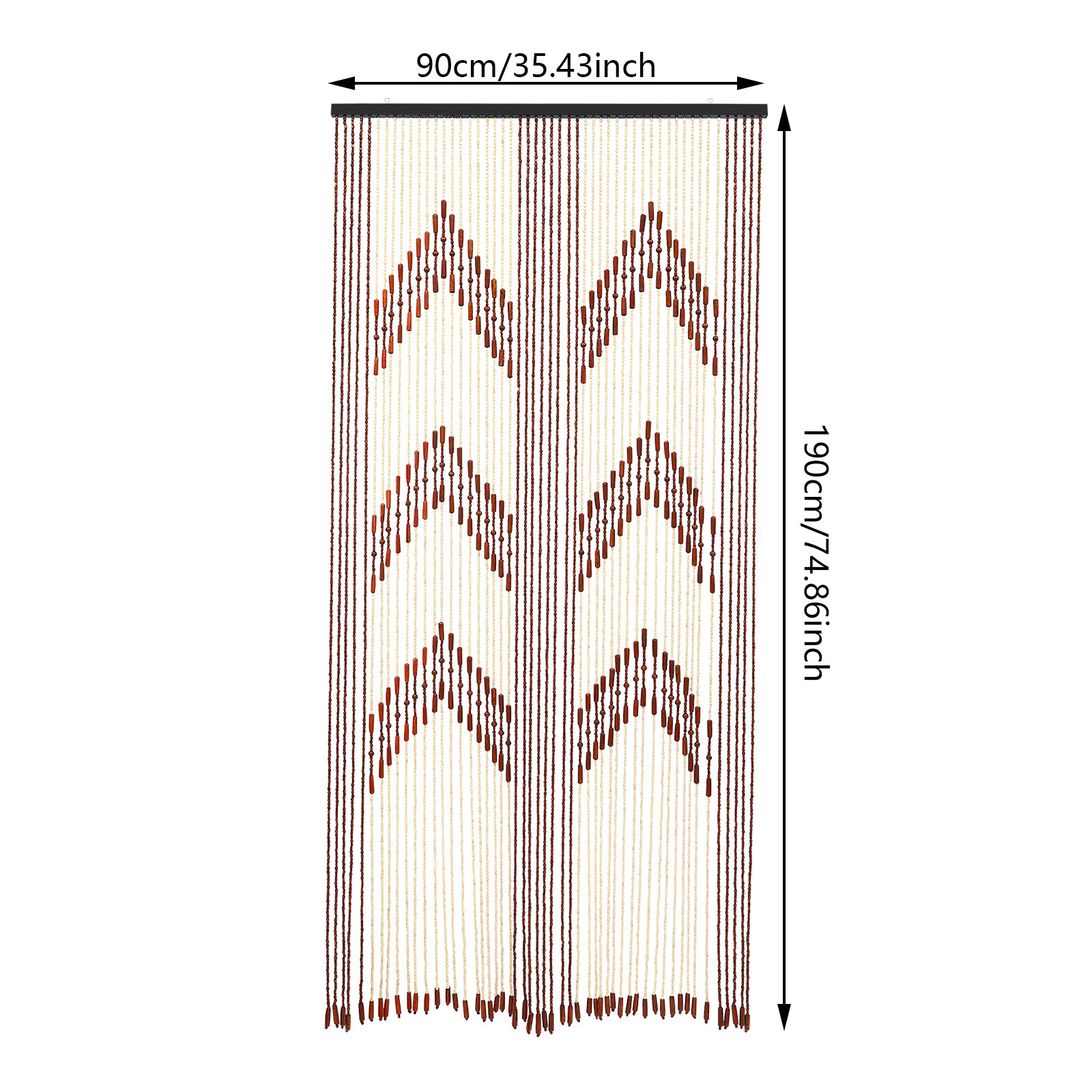 Vintage Bamboo Door Curtain 52 Strands Curtain Beads Room Divider 190*90cm