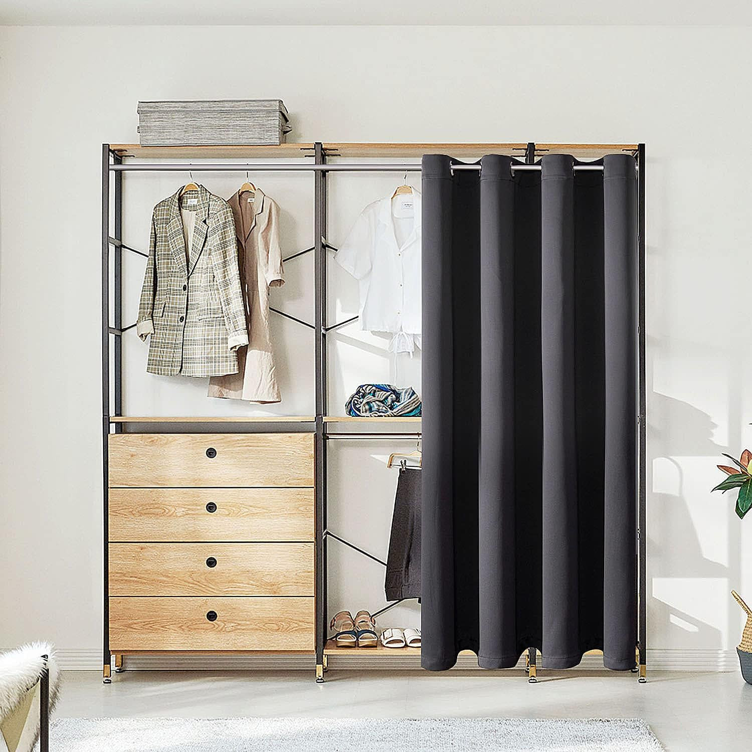 Blackout Door Curtains for Doorway Privacy, Grommet Closet Curtains for Bedroom
