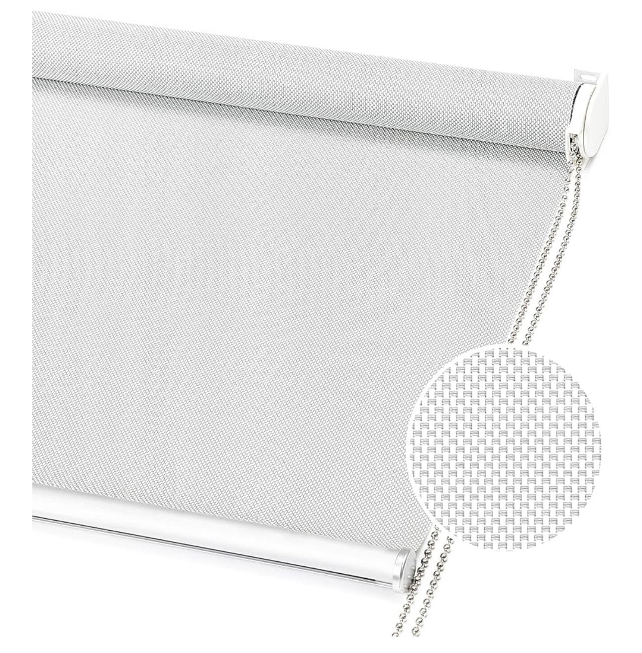Light Filtering Roller Shades 5% Openness Solar Screen 20”W x 72″ H Grey (1276