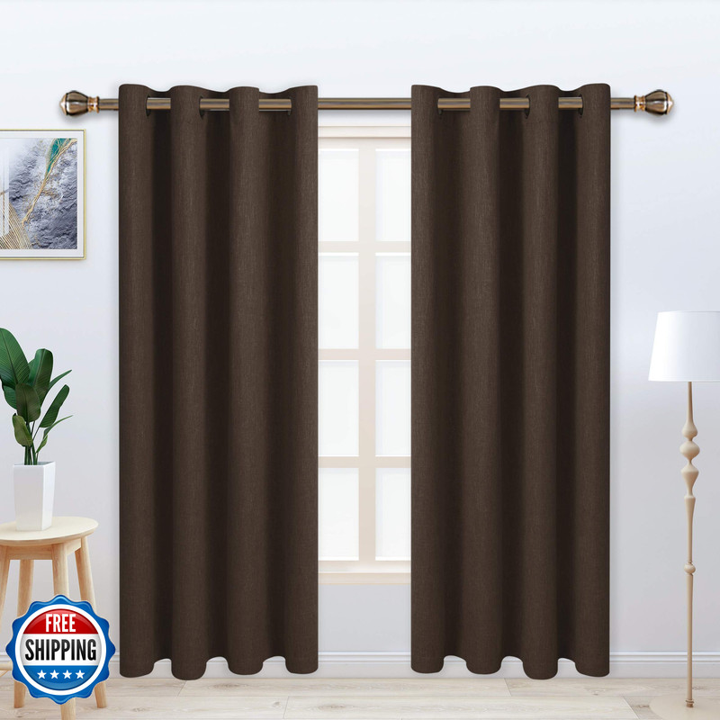 Lordtex Linen Look Textured Blackout Curtains Thermal Insulated Liner – Heavy
