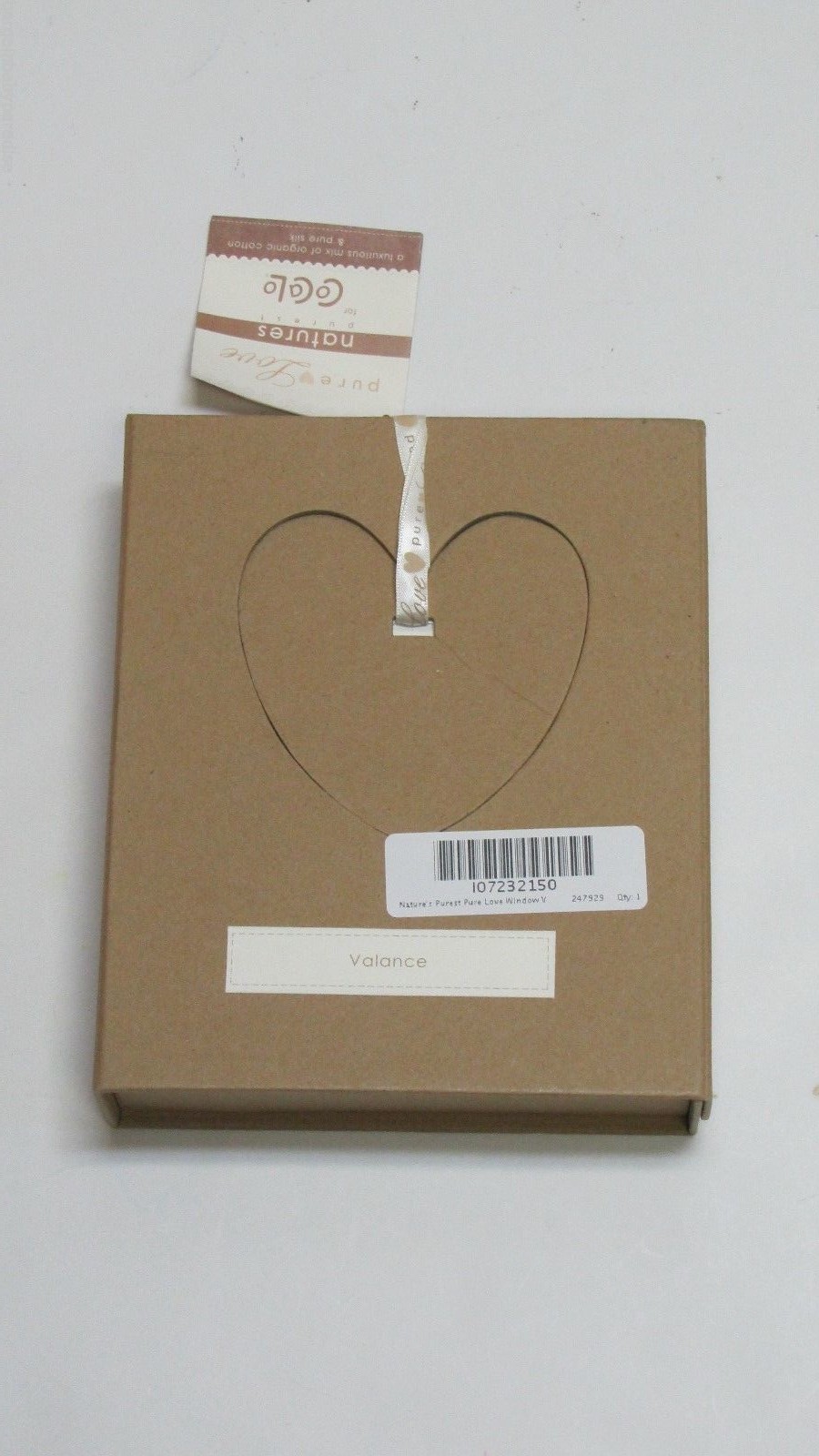 NEW Natures Purest Pure Love Window Valance 45″ x 15″ Cream w/ Gift Box