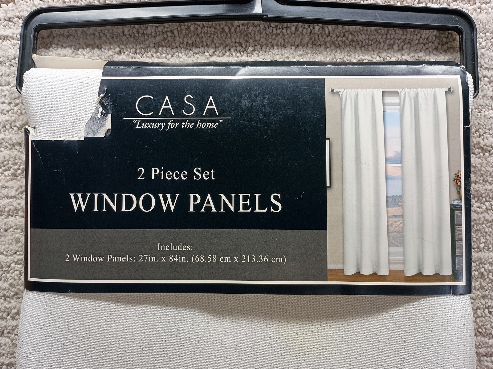 Casa 2 Window Panels With Grommets 27″ x 84″ – total 54″ X 84″ off white