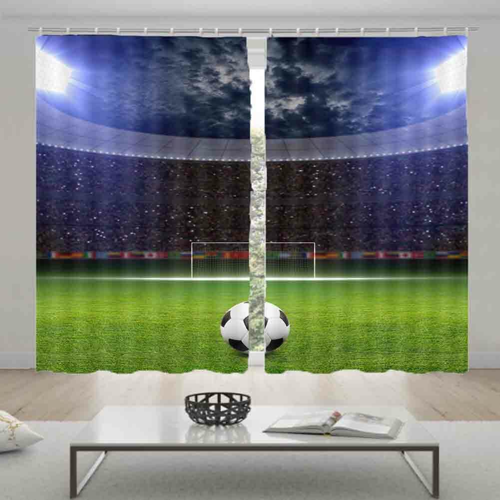 Football Field Sky 3D Curtain Blockout Photo Printing Curtains Drape Fabric