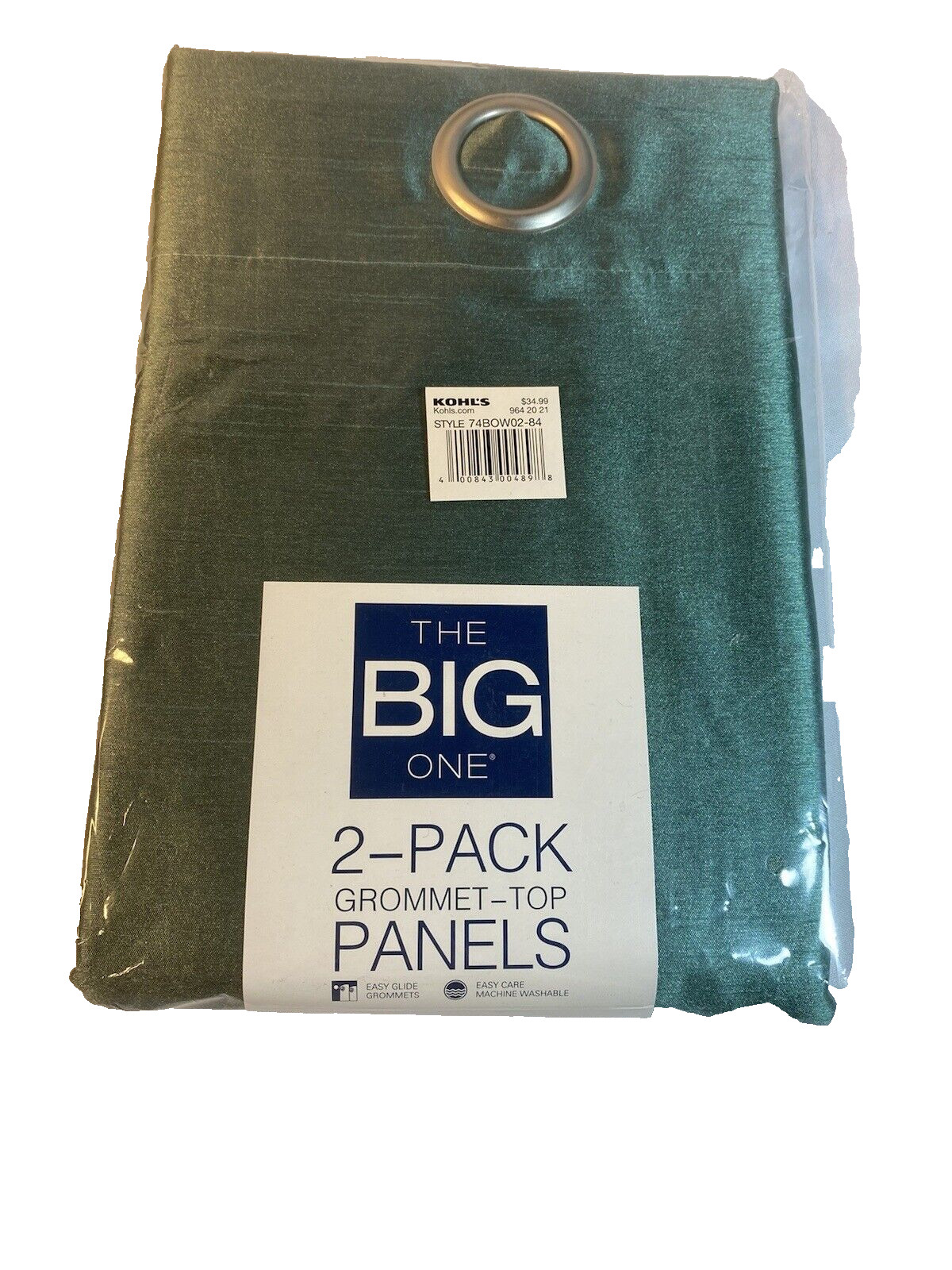 the big one 2 pack gromment top panels 38 in X 84 in TEAL green by kohls