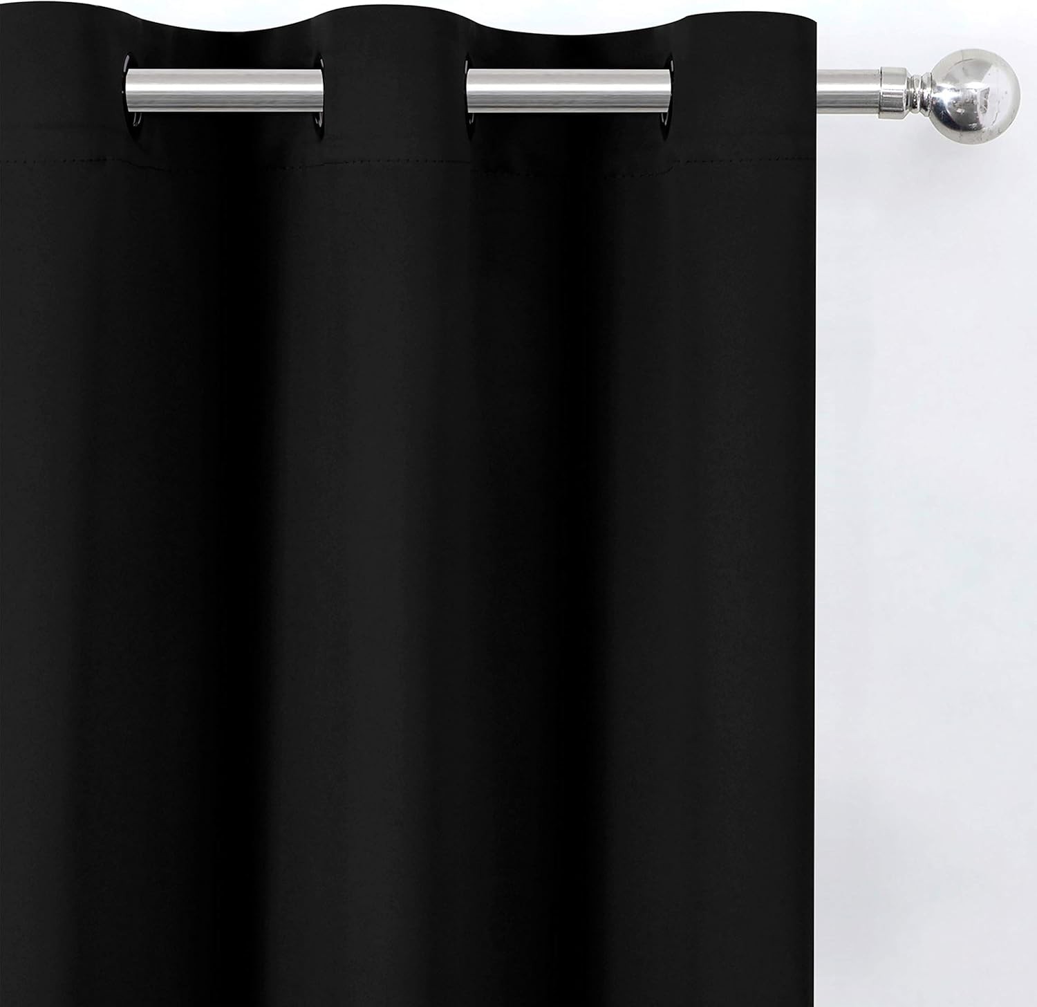 Black Thermal Blackout Curtains/38 x 63 Inch/Set of 2 Panels Room Darkening