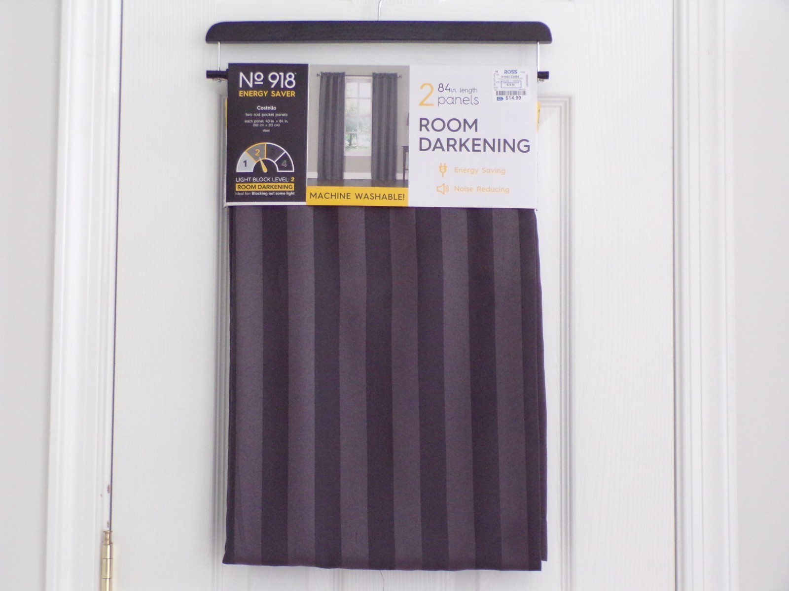 NEW COSTELLO 80″ X 84″,ROOM DARKENING,BLACK&GRAY,LIGHT BLOCK LEVEL 2,ENGERY SAVI