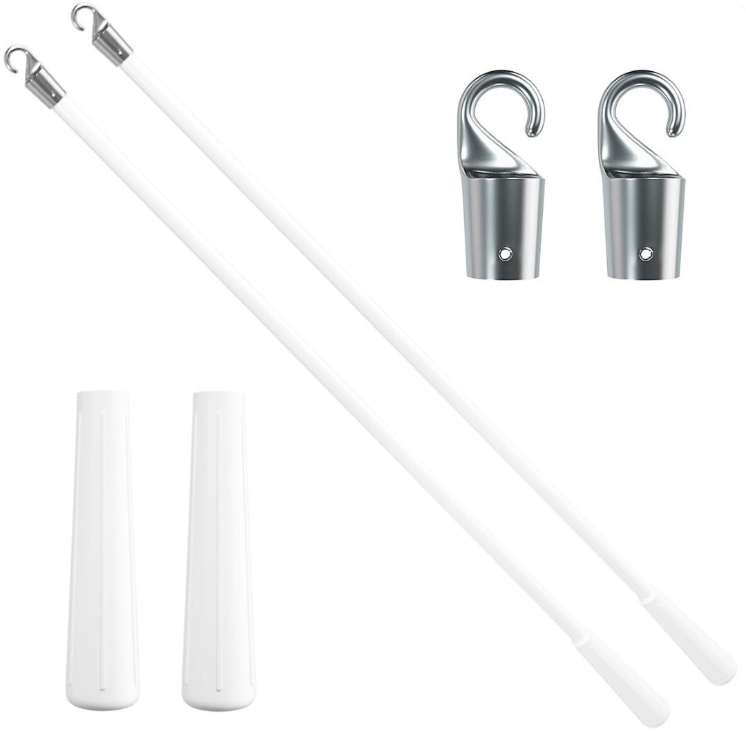 2 Pcs Blind Wand, Vertical Blinds Replacement Parts with Hook and Grip (17 in)