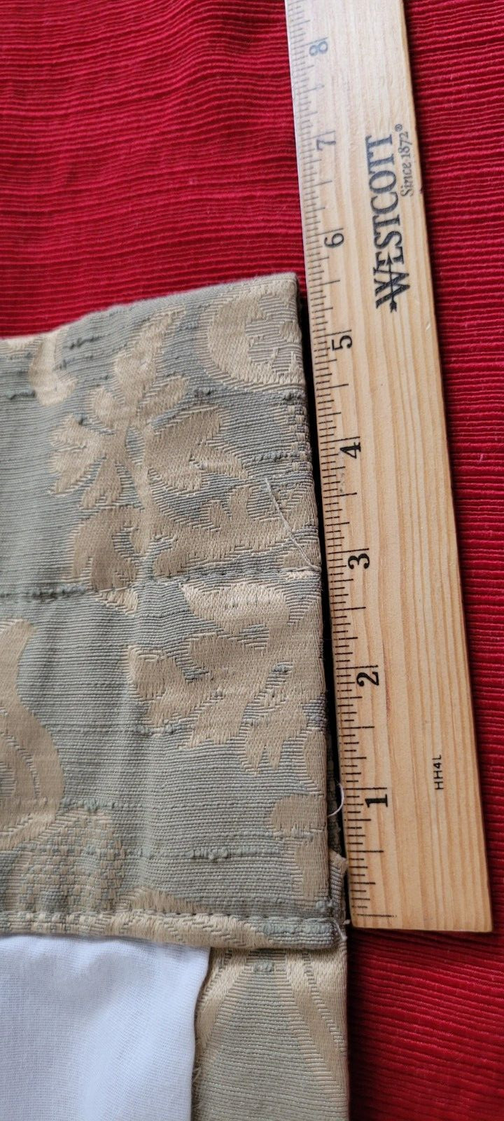 4 CROSCILL Curtain Panels Lined Weighted 82×48” & 2 Valances 17×49″ Green Gold