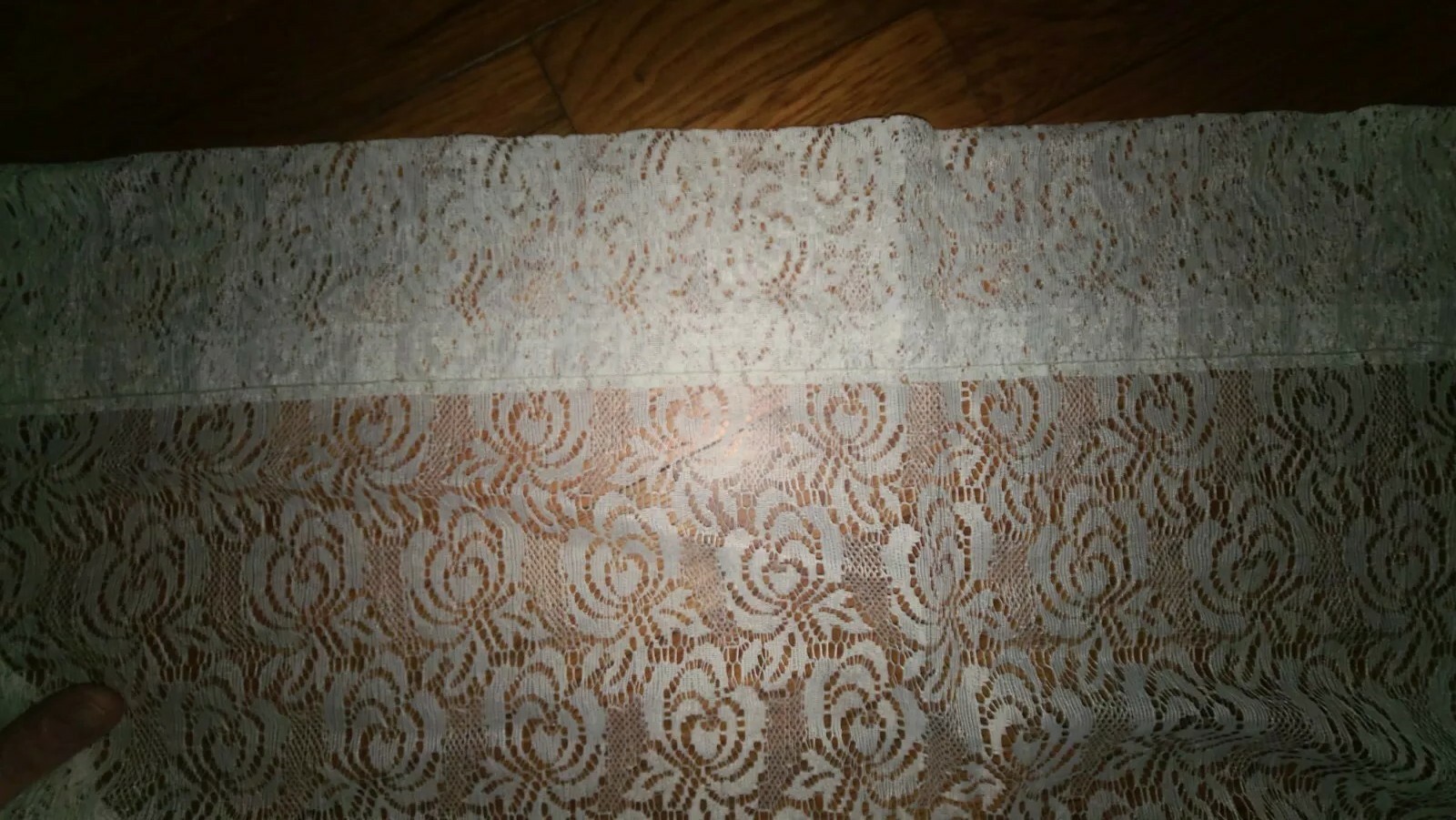 Set of 2 floral Lace Off White Rod Curtains 60″ x 62″