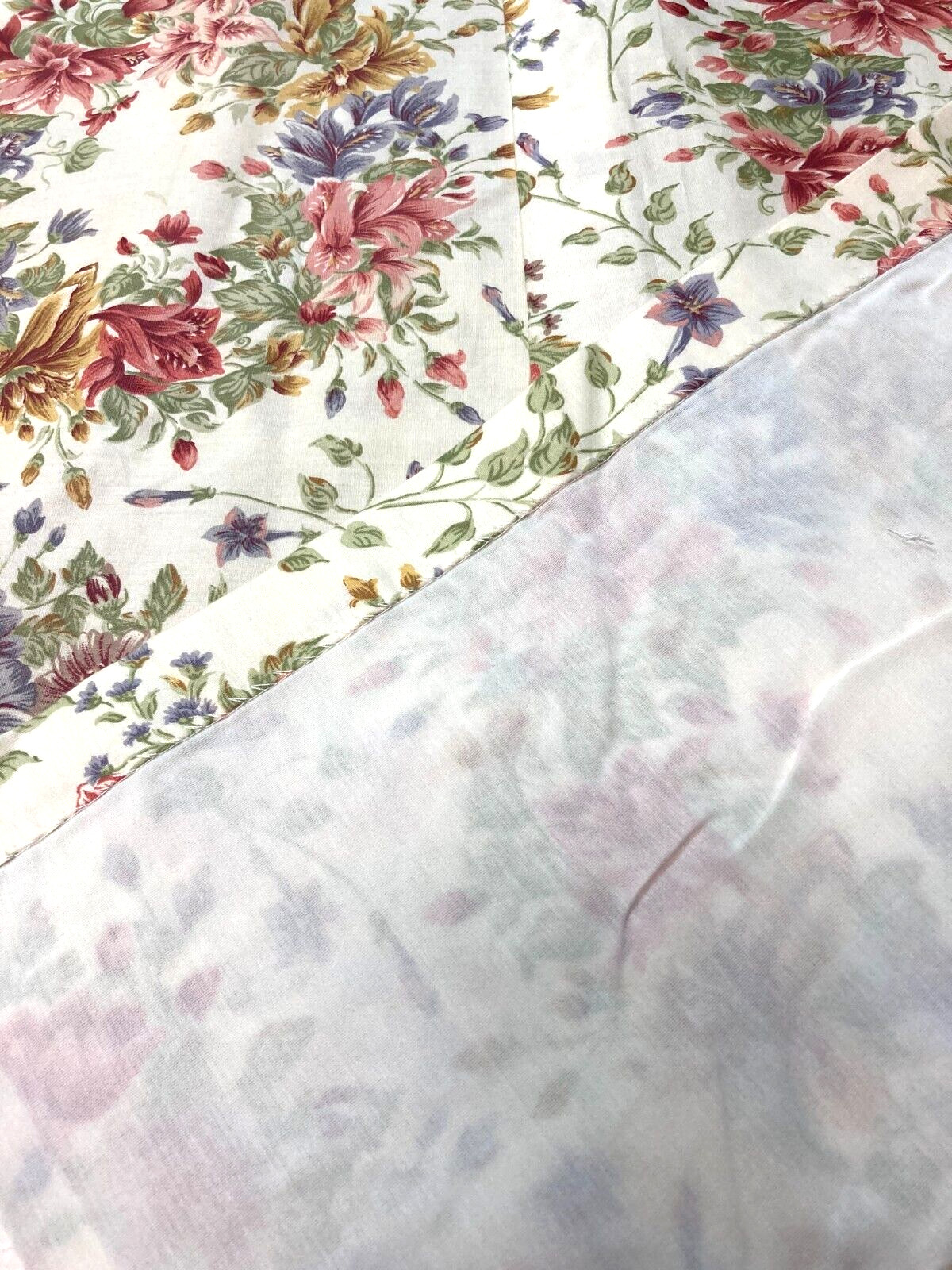 3 «Melissa» Curtain Panels Cottage Chic Floral Wreath Curtains Lined 40x 87 USA