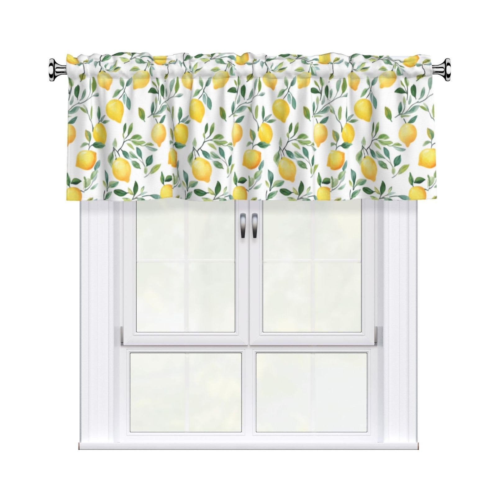 Lemon and Branch Valances for Windows Rod Pocket Valance Curtains Light Filte…