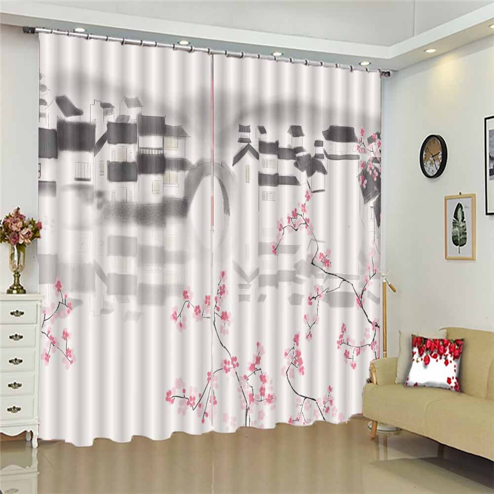 Off Column Mold Sky 3D Curtain Blockout Photo Printing Curtains Drape Fabric