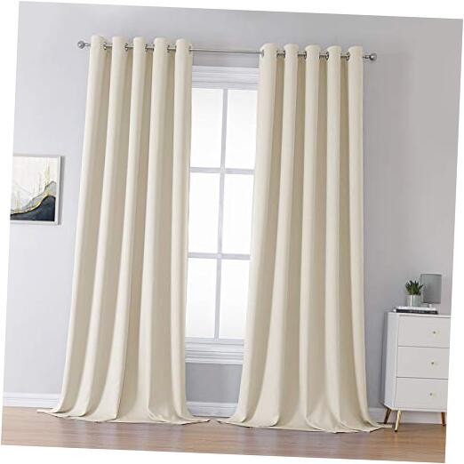 Extra Long 120 Inch Length Cream Beige Curtains Blackout 60X120 Buttercream