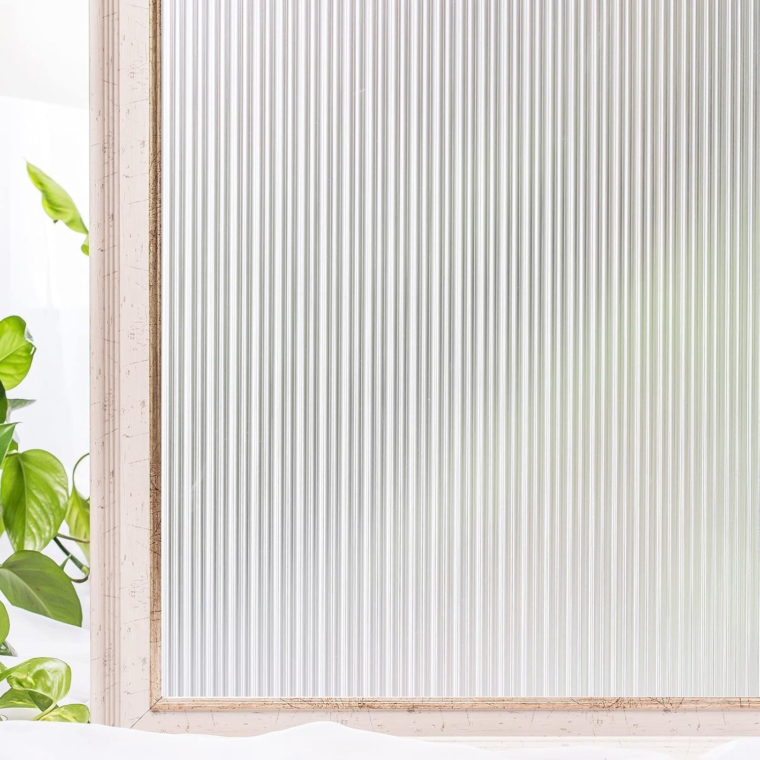 Heat Blocking 3D Reeded Window Privacy Film – 35″x78″ Decorative Solution