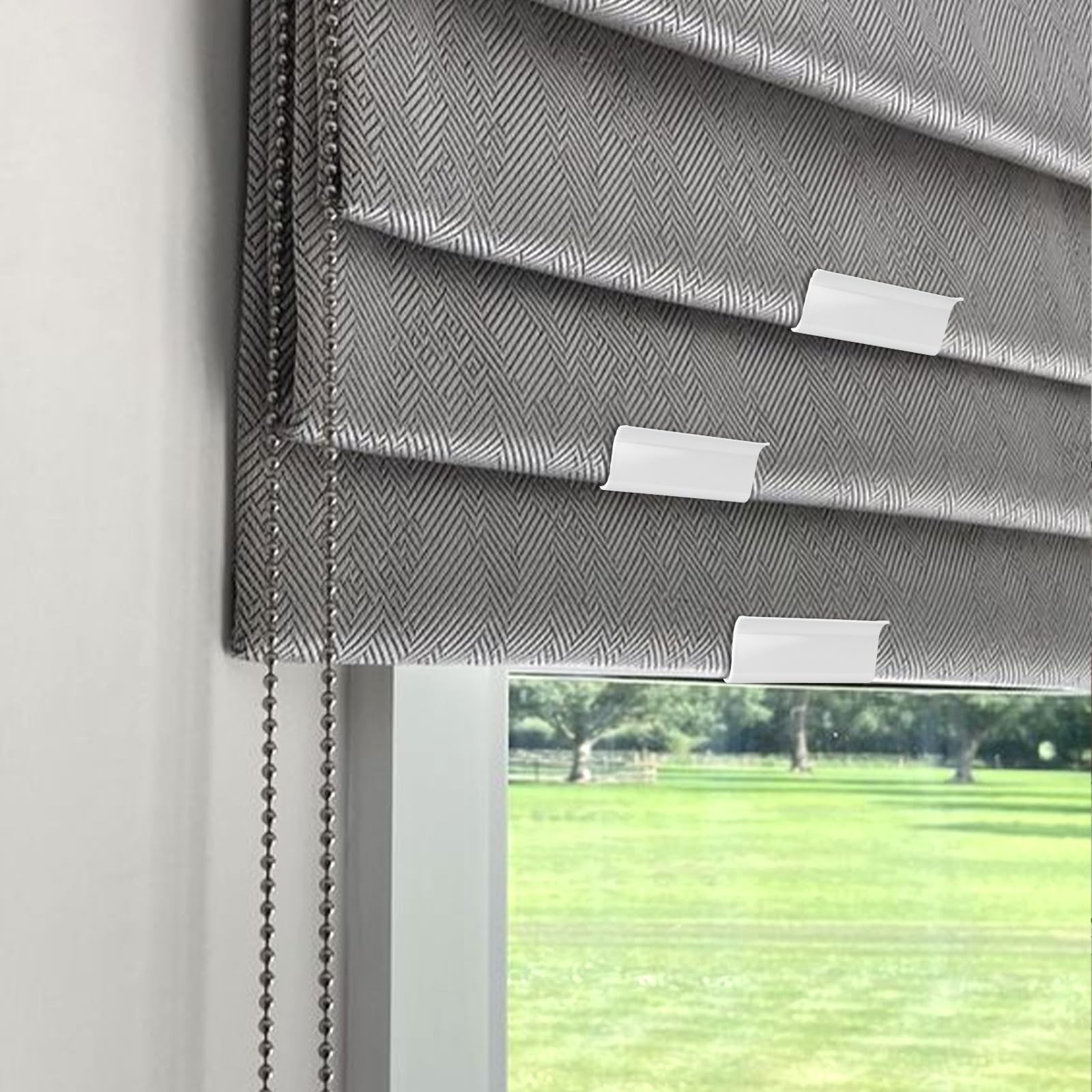 2 Pieces Shade Pulls for Roller Shades, 1.61 inches x 3.34 inches, White