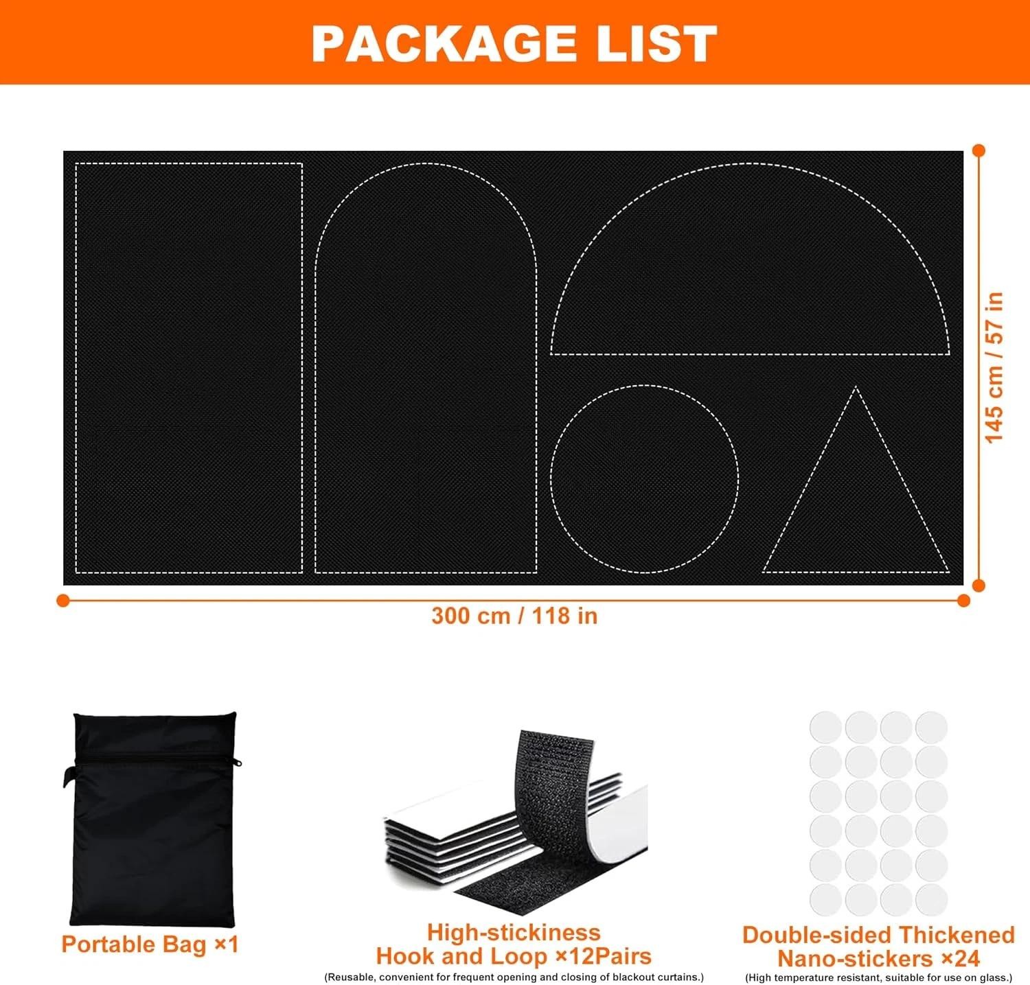 100% Blackout Window Cover – Portable No Drill Thermal Blackout Shade (40″ X 57″