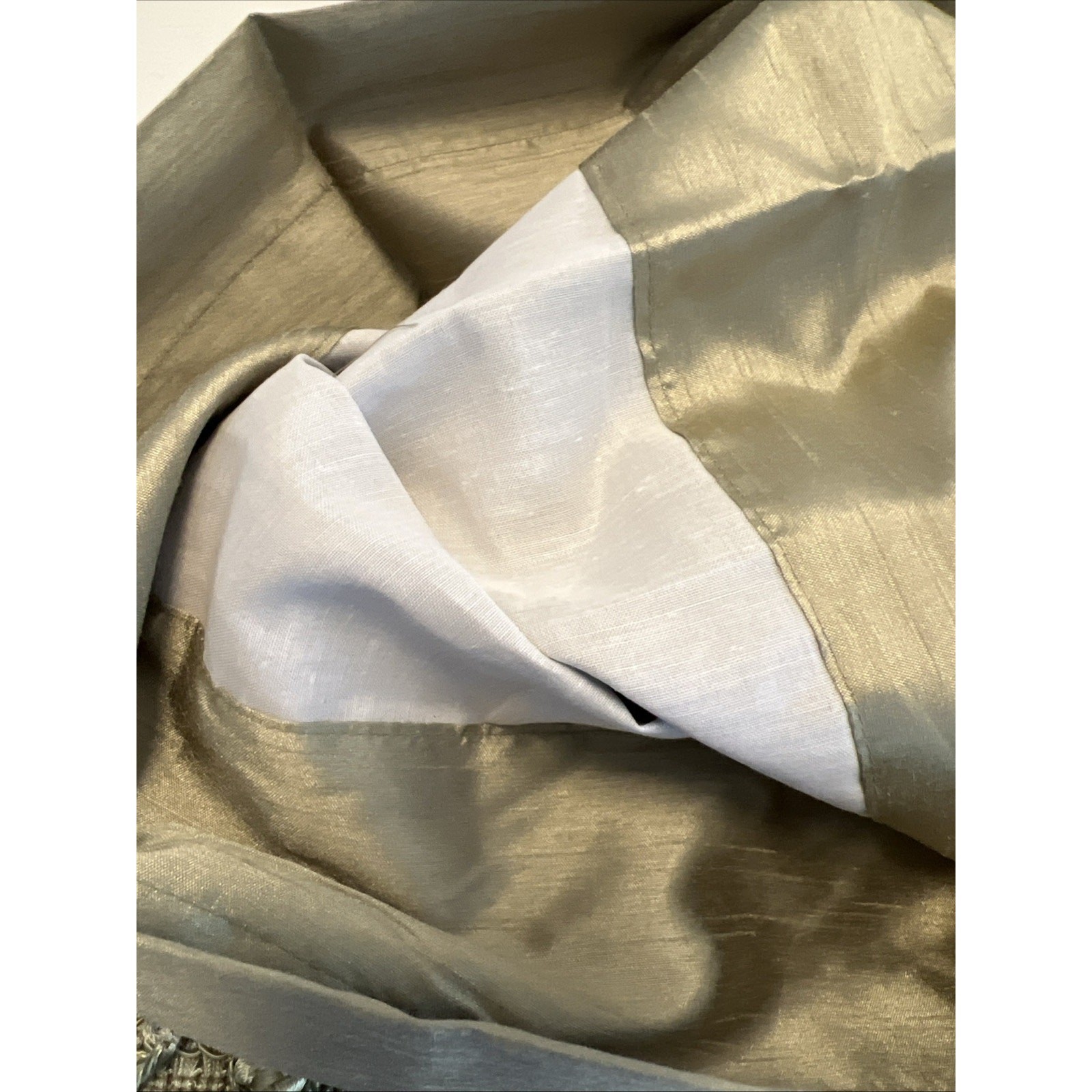 Vtg Sage Green Waterfall Valance with Tassels Silky/satin Lined 54”x20” New