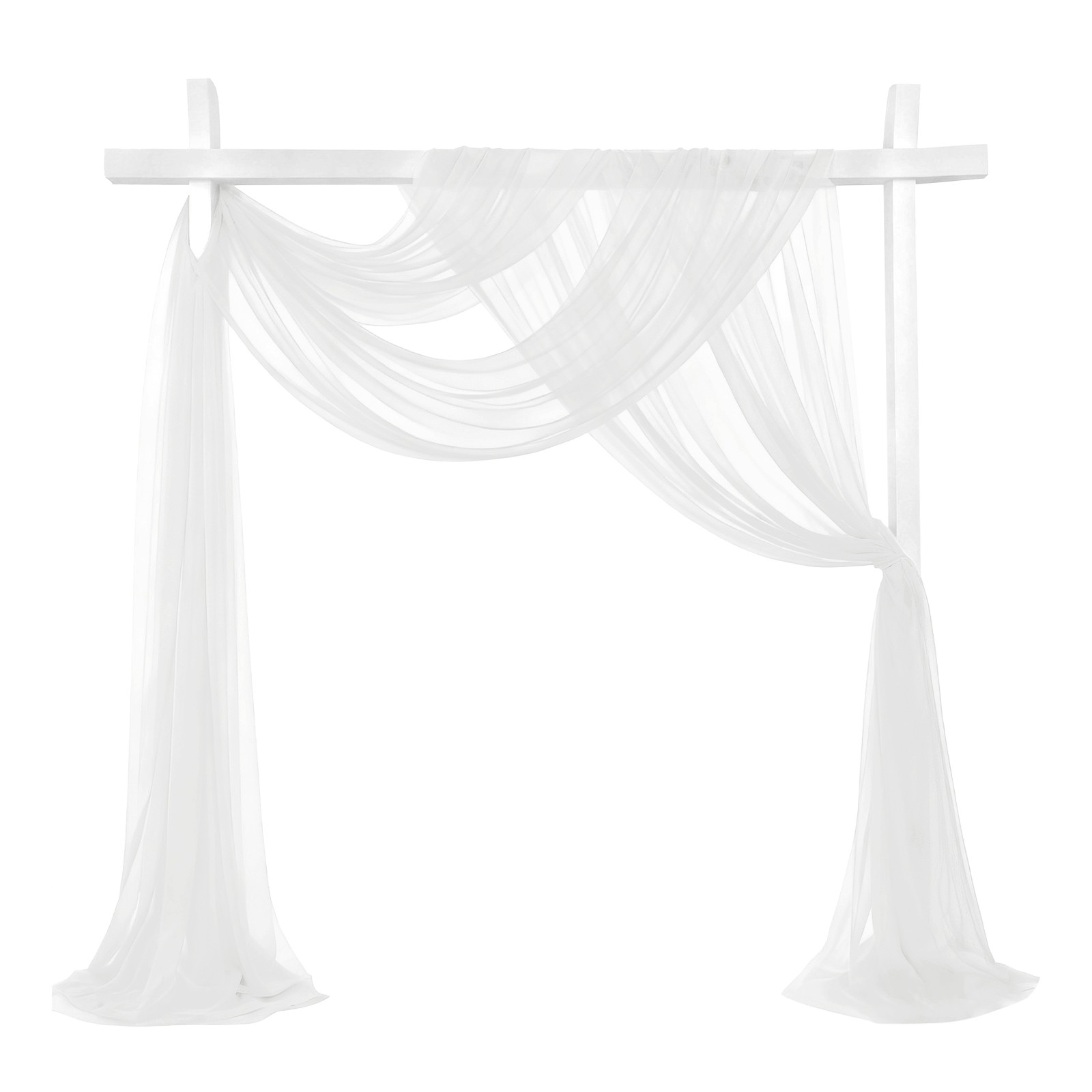 Wedding Arch Draping Fabric, 32” x 33Ft Sheer Drapes Chiffon Fabric, White