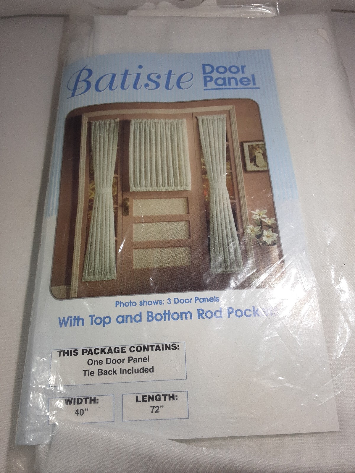 Batiste Door Panel Curtain without Tie Back 40″ x 72″ NIP