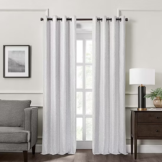 Fieldcrest Heritage Allegria Grommet Top Energy Saving Embroidered 100% Blackout