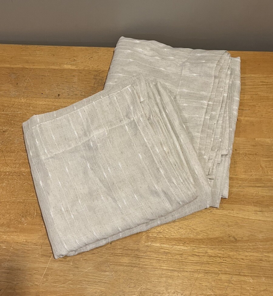 2 Ralph Lauren Linen Sheer Panels Window Curtains 52 X92” Natural