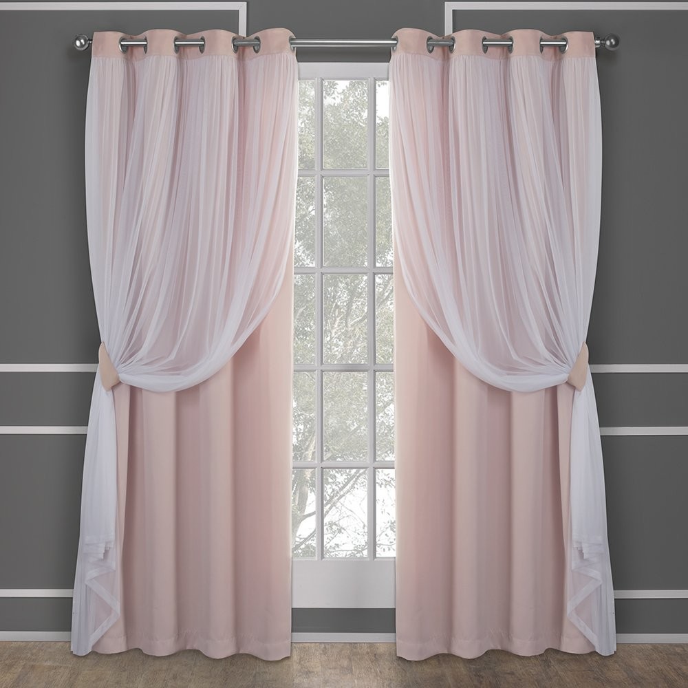 Talia Double Layer Indoor Curtains, Sheer and Room Darkening Blackout, Gromme…