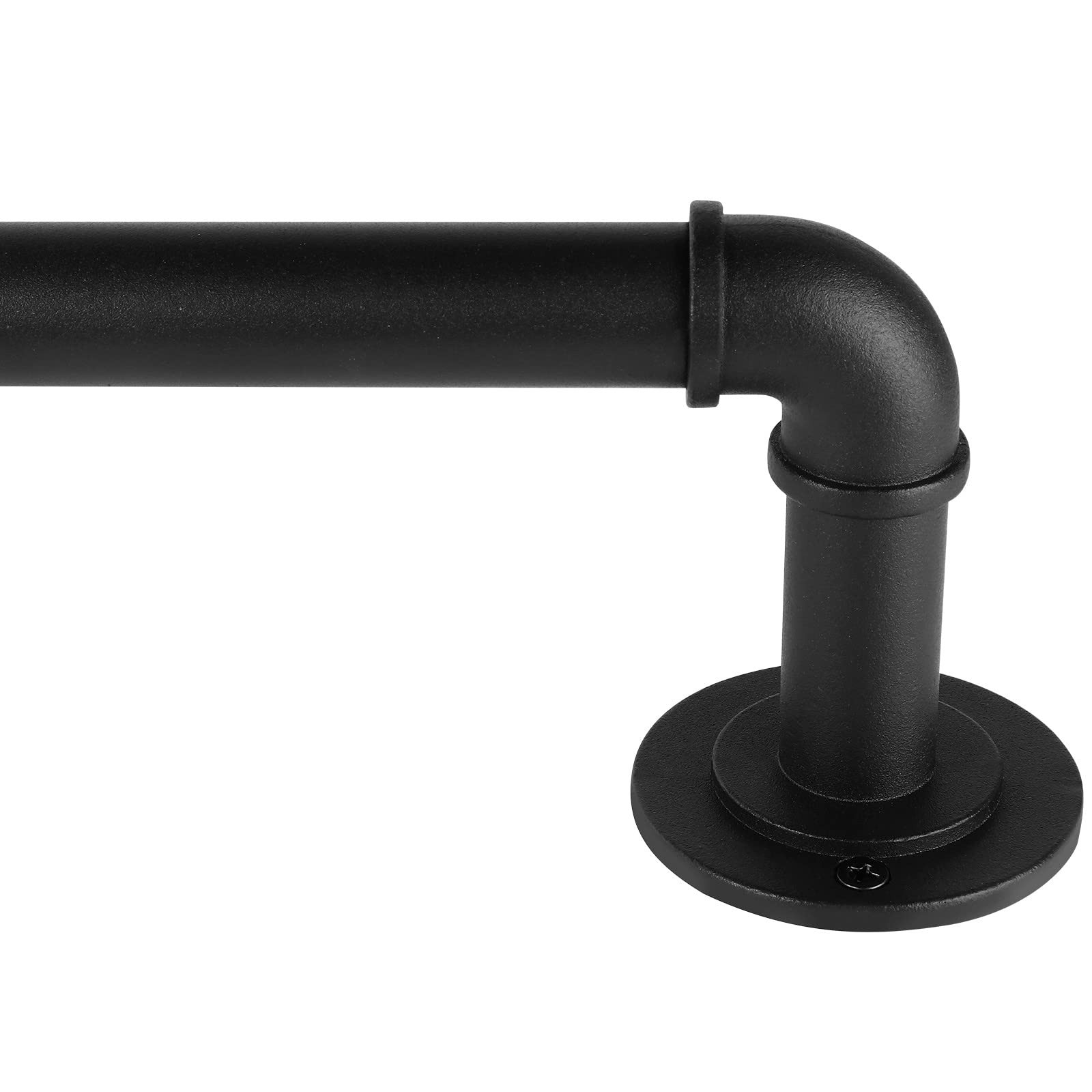 Industrial Curtain Rods for Windows 66 to 120 Inches, 95-150 INCH, Black