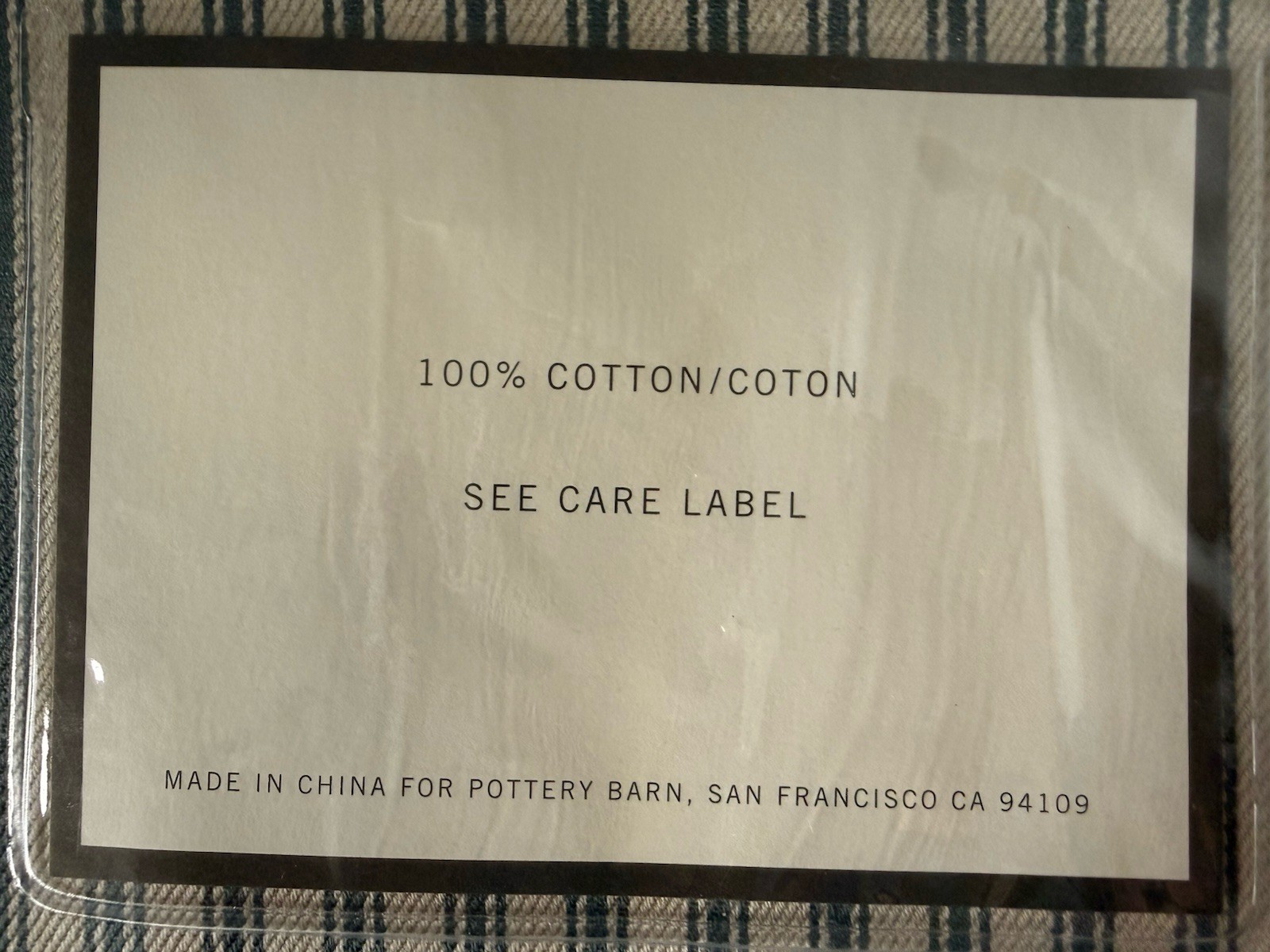 Pottery Barn Green Ticking Stripe Cafe Valance 44×13” Pole Pocket