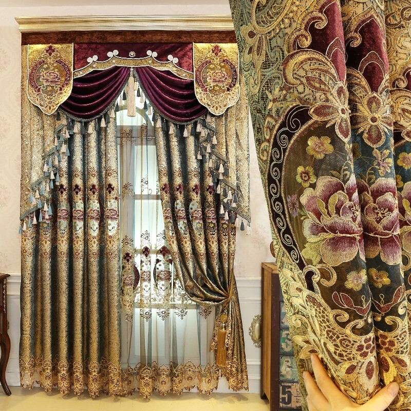 European Embroidery Curtain Fabric Water-soluble Window Drape Semi-finished Home