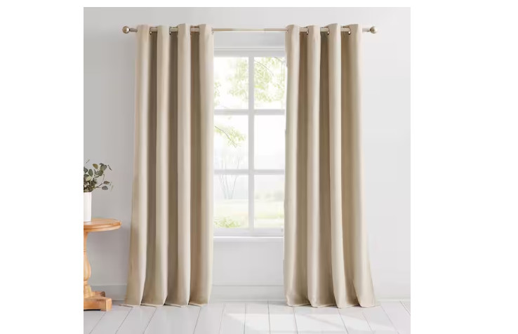 Lush Decor Meena Slub Neutral Polyester 52 in. W x 84 in. L Metal Grommets Blac